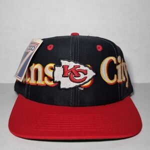 NWT Vintage 90s Kansas City Chiefs Logo 7 Spellout NFL Hat Cap Snapback 🔥